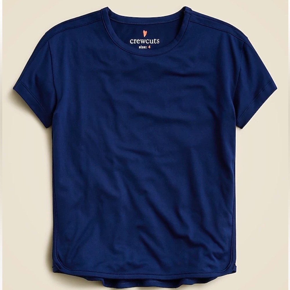 NWT! Crewcuts Girls' active blue dolphin-hem T-shirt. XXS. BX022